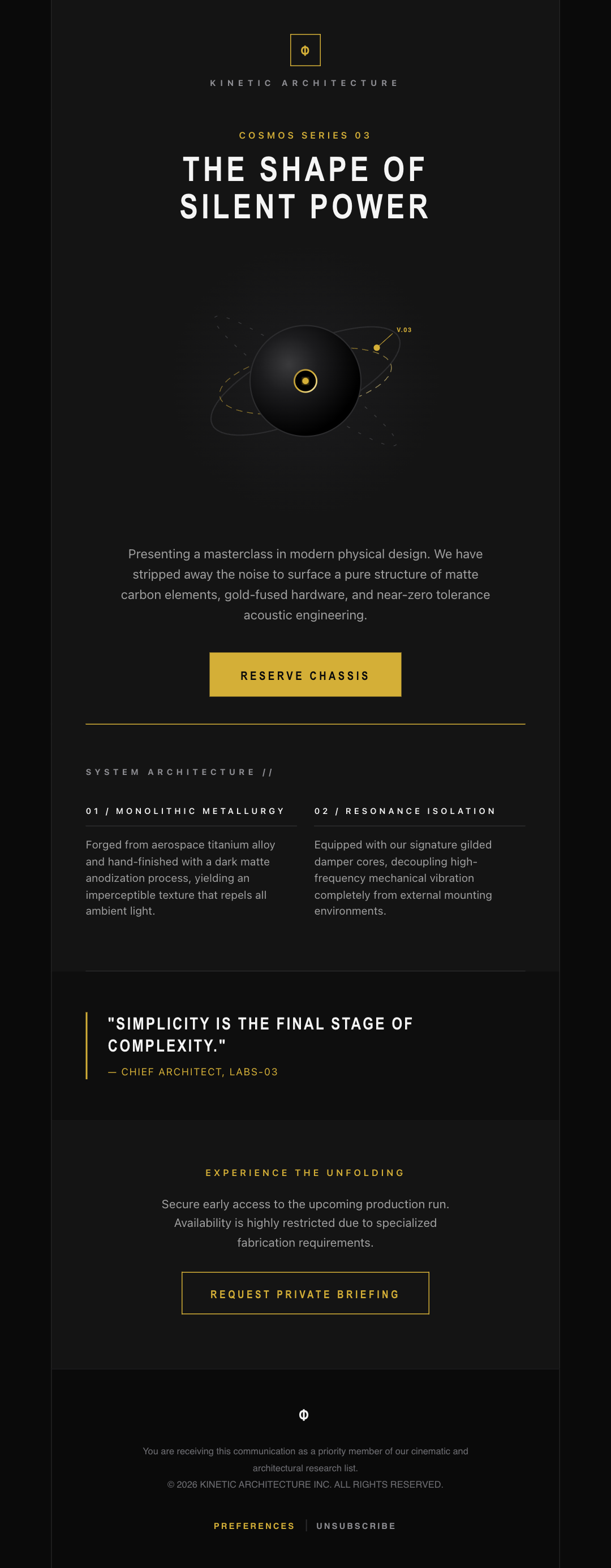 Dark Editorial Cinematic Email