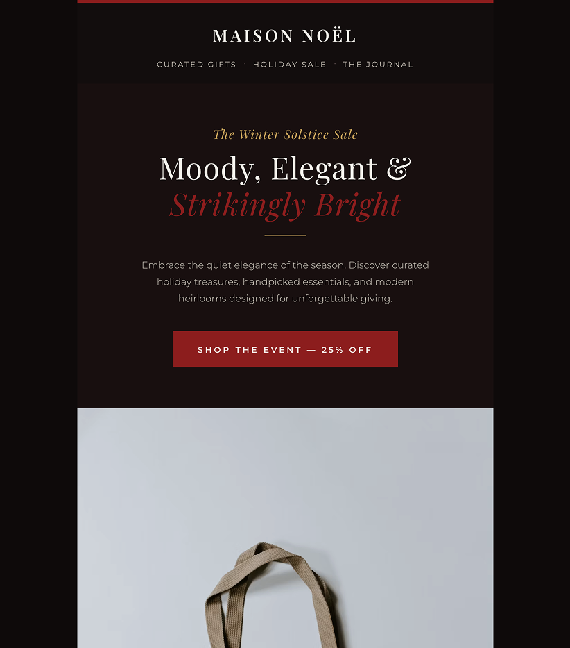 Premium Moody Christmas Sale Email