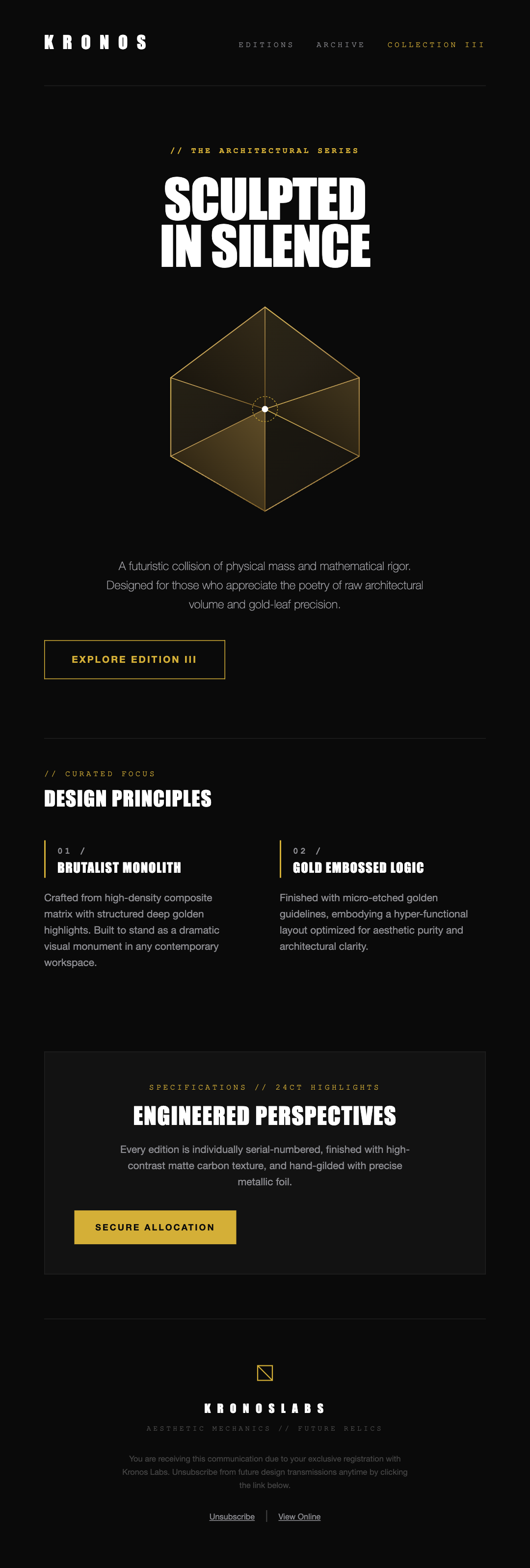 Dark Premium Editorial Email