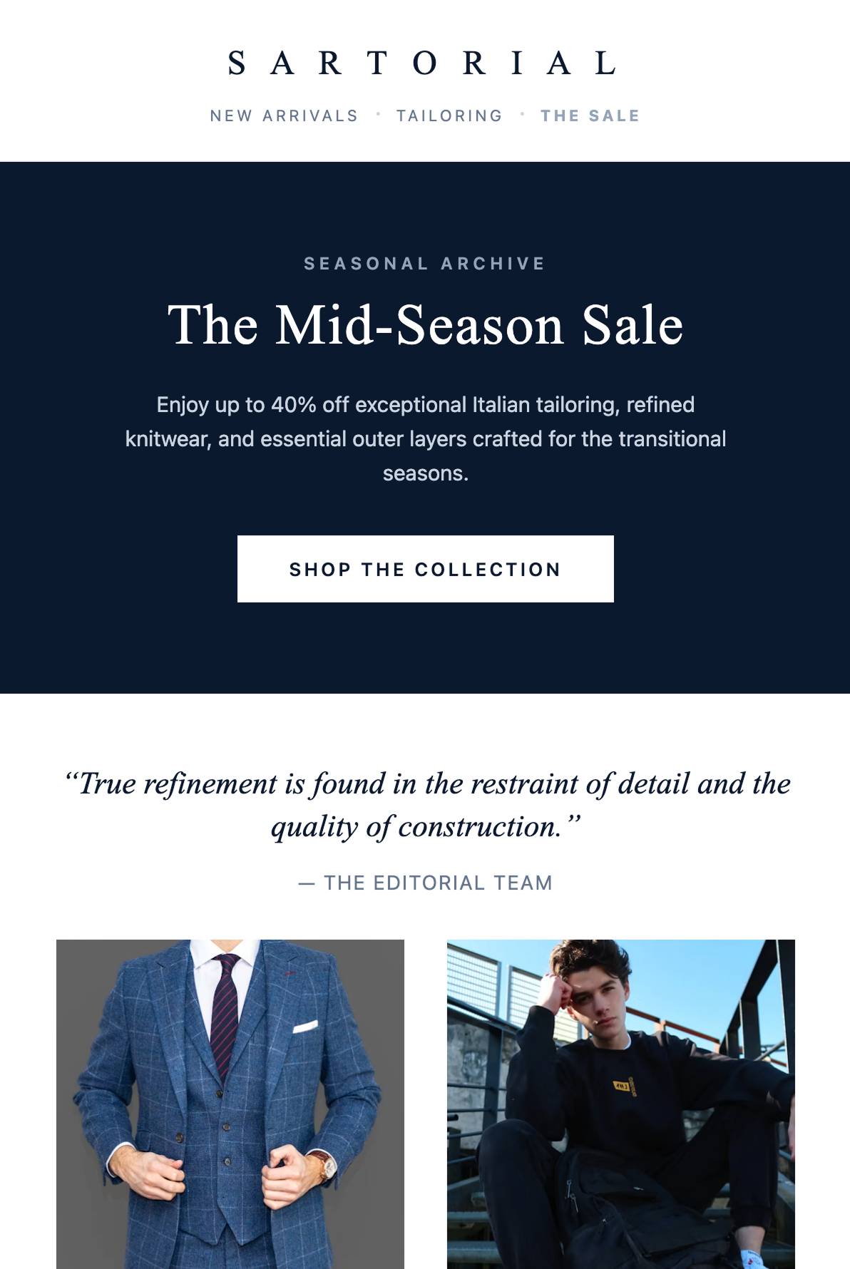Premium Menswear Sale Email
